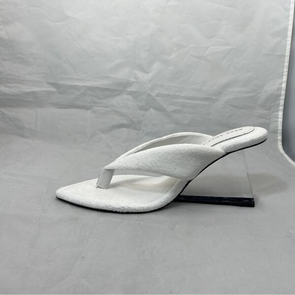 Good American White Terry Lucite Wedge Heels Women 10 - Picture 5 of 16